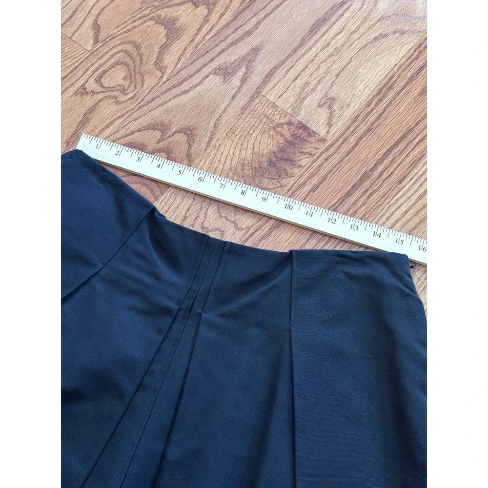 St. John Collection Black Cotton‎ Silk Pleated A-Line Skirt Size 12 Midi - Picture 3 of 6